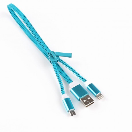 Zipper 2 in 1 iPhone & Android Charging Cable