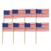 50PCS Mini American Flag Independence Day Banner Cupcake sticks